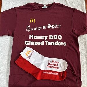 McDonald's Maroon Sweet N' Spicy Tee and Socks
